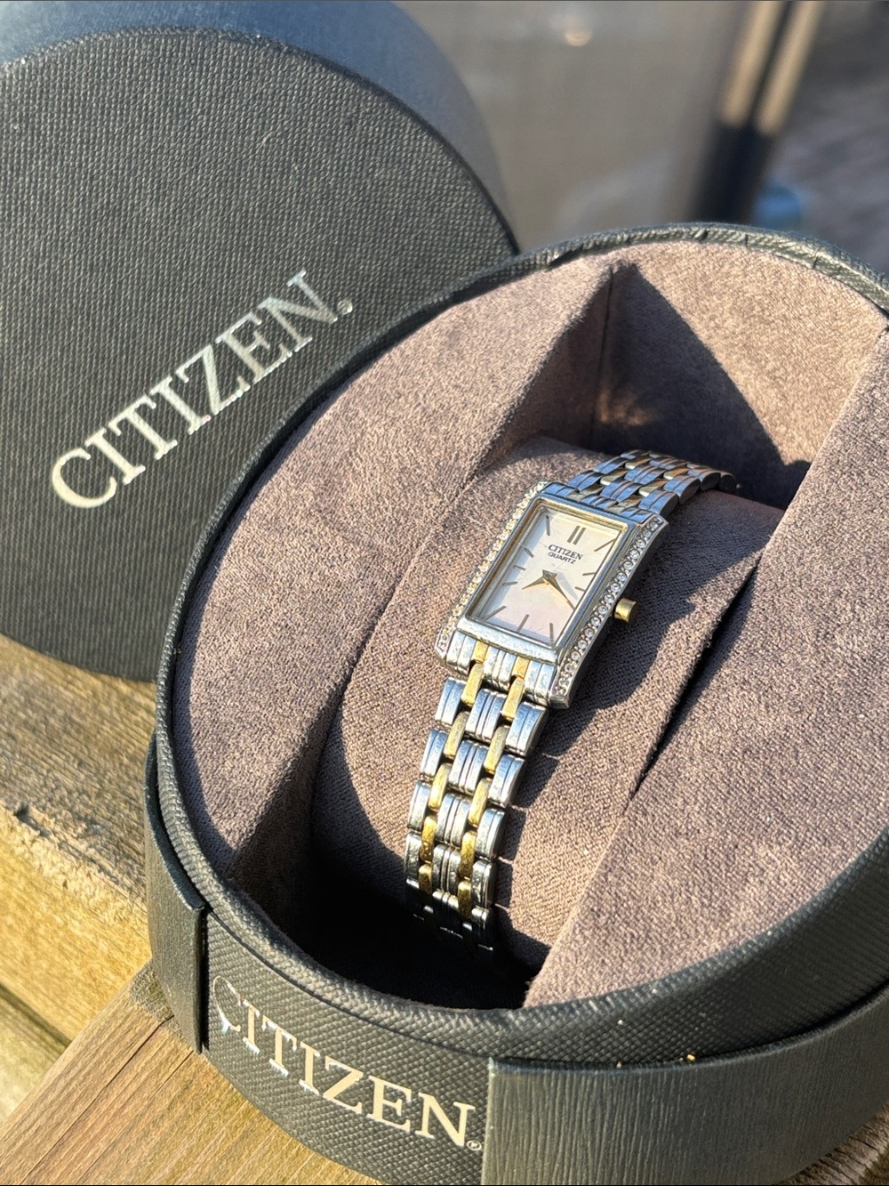 Citizen Two-Tone Silver and Gold Crystal-Trim Women's Bracelet Watch - Picture 7 of 7